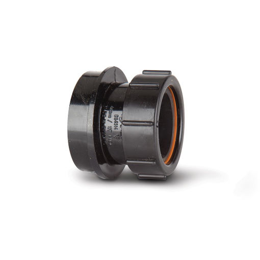 Picture of Polypipe Soil  40mm Boss Adaptor Mechanical - Black