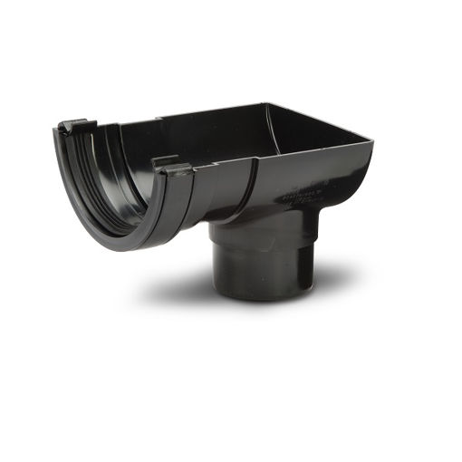 Picture of Polypipe Half Round Gutter Stopend Outlet - Black