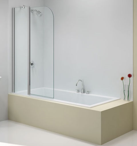 Picture of Merlyn 2 Panel Folding Curved Bathscreen 900 x 1500mm - MB3A