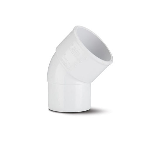Picture of Polypipe ABS 40mm Spigot 45 Degree Bend - White