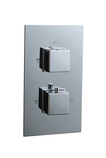 Picture of Oban 2 Round Concealed Shower Valve Dual Flow Control Complete Set c/w Wall Elbow