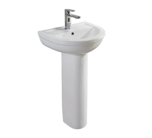 Picture of Skara 550mm 1 Tap Hole Basin With Full Pedestal (ALL26421/ALL26321)
