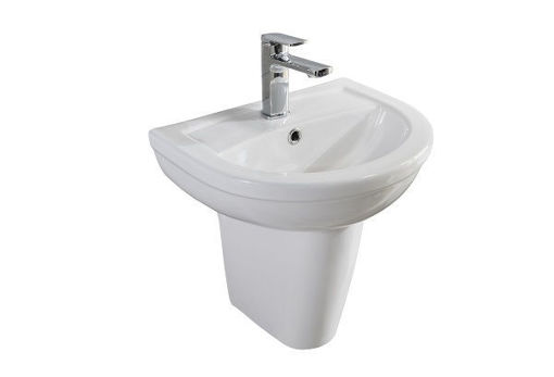 Picture of Skara 450mm 1 Tap Hole Basin With Semi Pedestal (ALL26427/ALL26823)