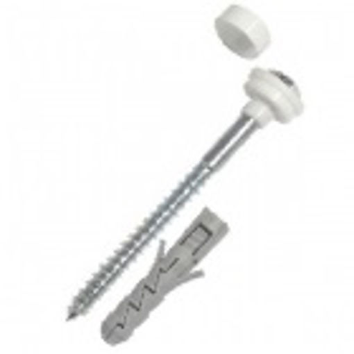Picture of WC Fixing Set White and Chrome M6 x 80mm