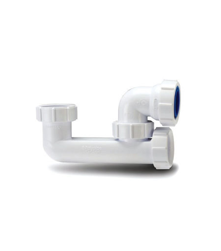 Polypipe 40mm Low Level Bath Trap 38mm Seal - White