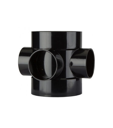 Polypipe Soil  4" Short Boss Pipe Double Socket - Black