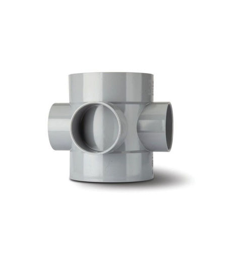 Polypipe Soil  4" Short Boss Pipe Double Socket - Grey