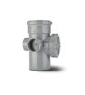 Polypipe Soil 4" Access Pipe Single Socket - Grey (CHECK FOR RUBBER UNDER CAP)