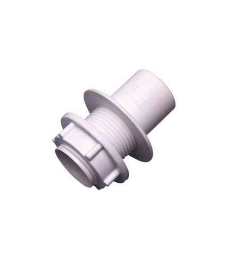 Wavin Osma Solvent Overflow 21.5mm Tank Connector Straight White