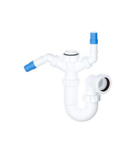 Viva 1½" Double Spigot Sink Trap 135° Nozzle