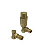 Kartell Design Style 15mm TRV Angled & Lockshield - Twin Pack - Brushed Brass