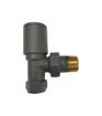 Kartell Modern Round Angled Radiator Valves 15mm - Anthracite