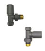 Kartell Modern Round Straight Radiator Valves 15mm - Anthracite