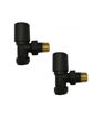 Kartell Modern Round Angled Radiator Valves 15mm - Black