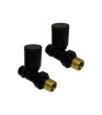 Kartell Modern Round Straight Radiator Valves 15mm - Black