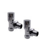 Kartell Modern Round Angled Radiator Valves 15mm - Chrome (25)