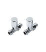 Kartell Modern Round Straight Radiator Valves 15mm - Chrome (25)