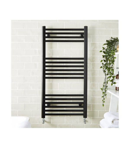 22mm Straight Towel Rail 400mm x 800mm - Black