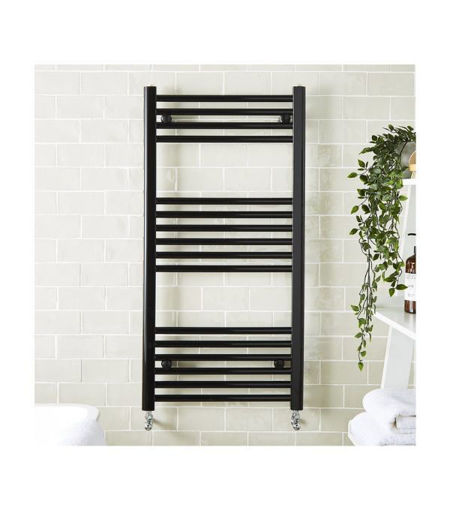 Kartell 500 x 1000 (22MM) Black Straight Towel Rail