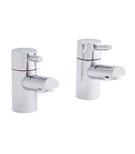 Kartell Plan Bath Pillar Taps Chrome