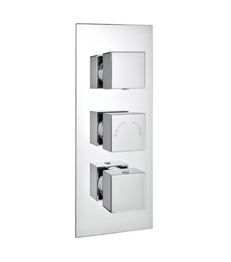 Pure Triple Concealed Thermostatic Shower Valve Square Handle (2 way)