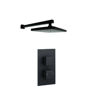 Nero Square Wall Mounted Fixed Head & Arm Matt Black